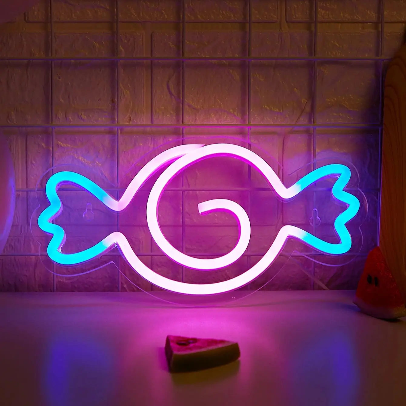 Chi-buy LED Neon Candy USB Powered Neon Signs Night Light 3D Wall Art Bedroom Living Room Decor Lamp Signs