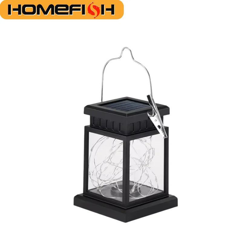 HOMEFISH Solar LED Outdoor Floor Lanterns Focus Panel Candle Lights Hanging Decor for Garden Balcony Terraza Birds Decoration