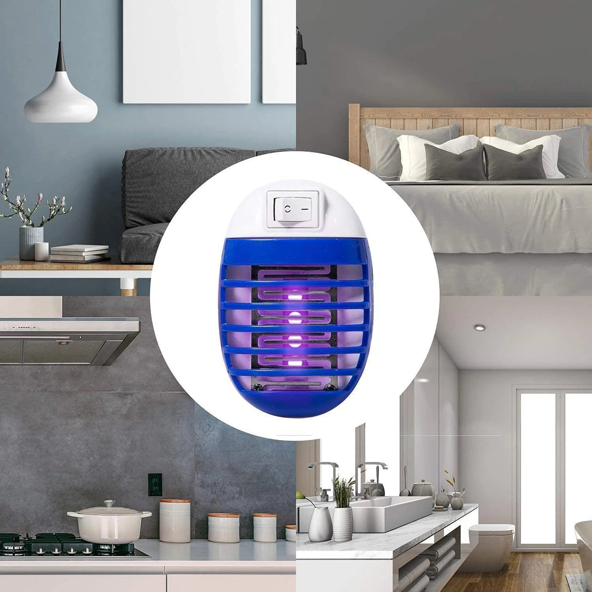 Plug in Bug Zapper Indoor Flying Insect Trap,Electronic Mosquito Zapper Gnat Traps with LED Light for Bedroom,Kitchen,Office