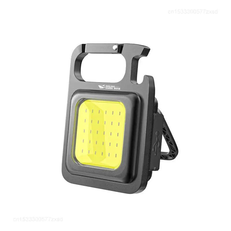 SMILING SHARK Flashlight Magnetic Clothe Clip Running Light USB Rechargeable Torch Camping Lantern with Power Indicator