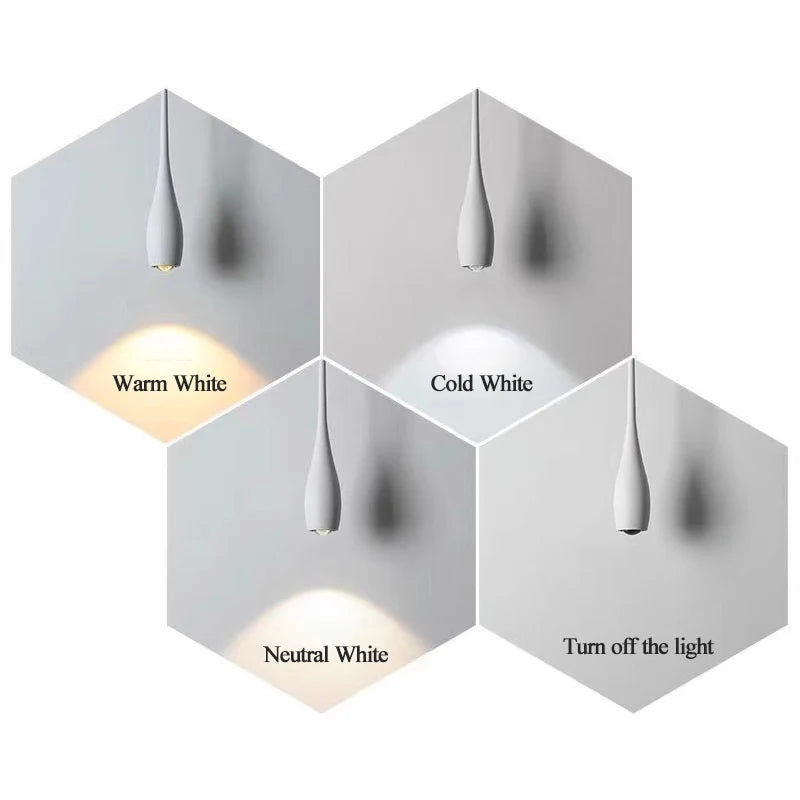 MARPOU LED Pendant Light 6W Adjustable Height Touch Switch Modern Minimalist Creative Design Chandelier for Bedroom Bedside Bar
