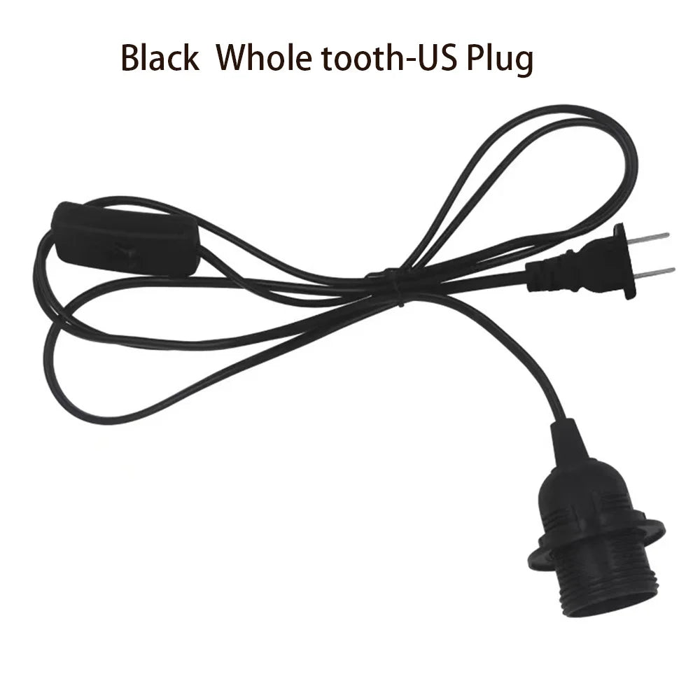 1.8M Lamp Base Holder Power Cord Cable E26 E27 EU/US Hanging Pendant LED Light Fixture Socket Cord Adapters With Switch Wire