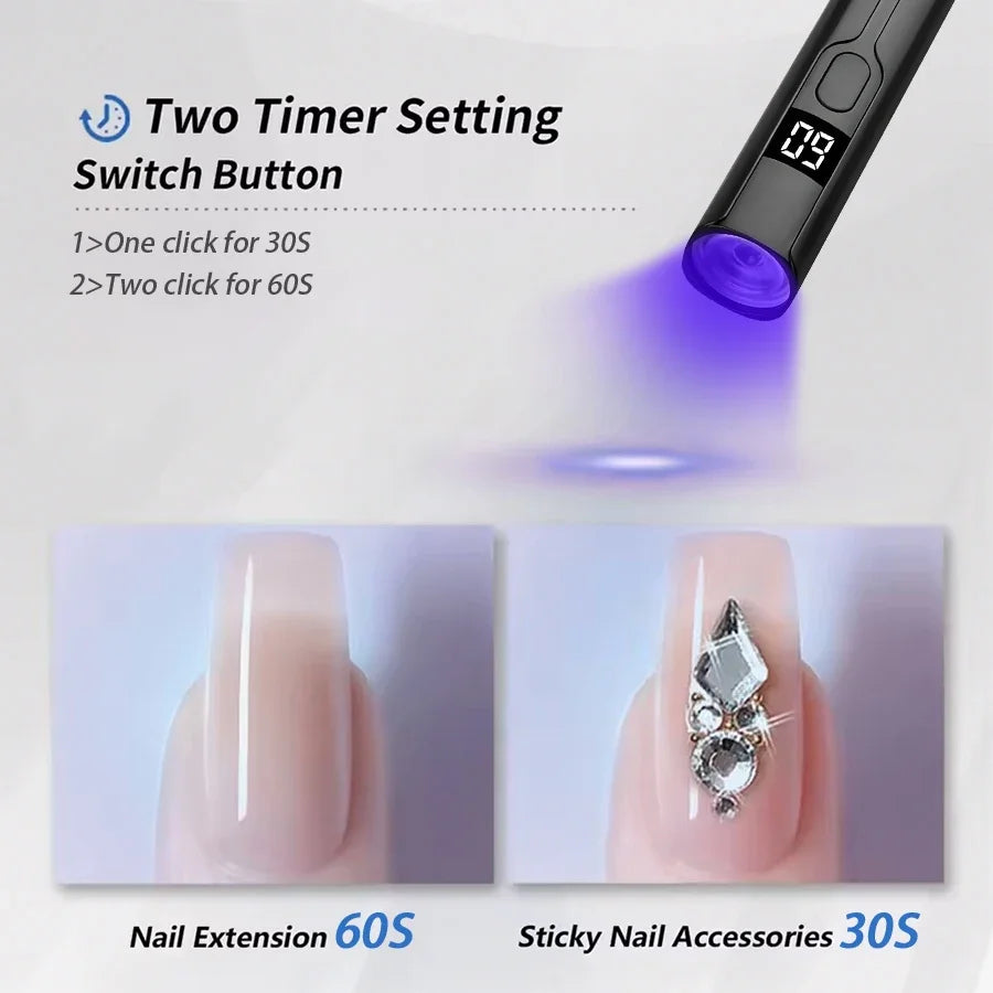 365nm UV LED Flashlight USB Rechargeable Lantern Mini Portable Money Detector Lamp Urine Stains Detector Light Nail Art Tools