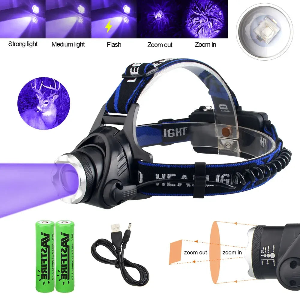 Headlamp Red Light Green Head LED Flashlight Outdoor XPG Headlight Tactical Camping Hunting Fishing Zoomable Fishing Headlamp