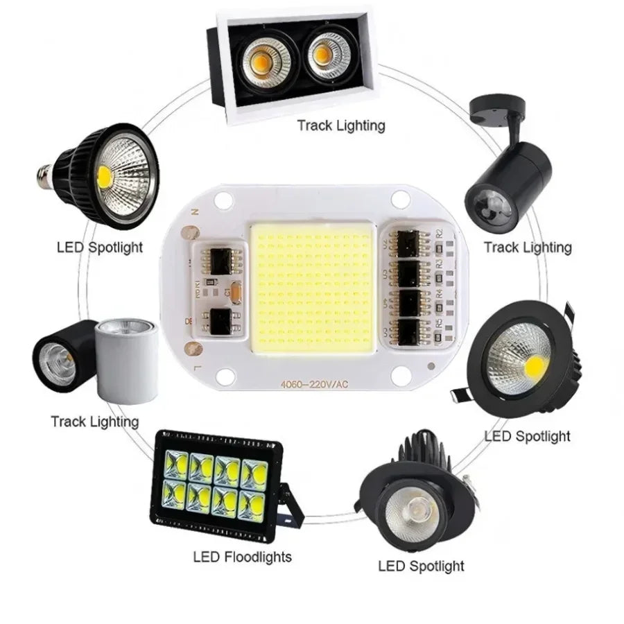 50W AC220V LED COB Chip 50W Light Source No Need Driver for LED Lamp Beads Flood Light Spotlight Lamp High Brightness Chip