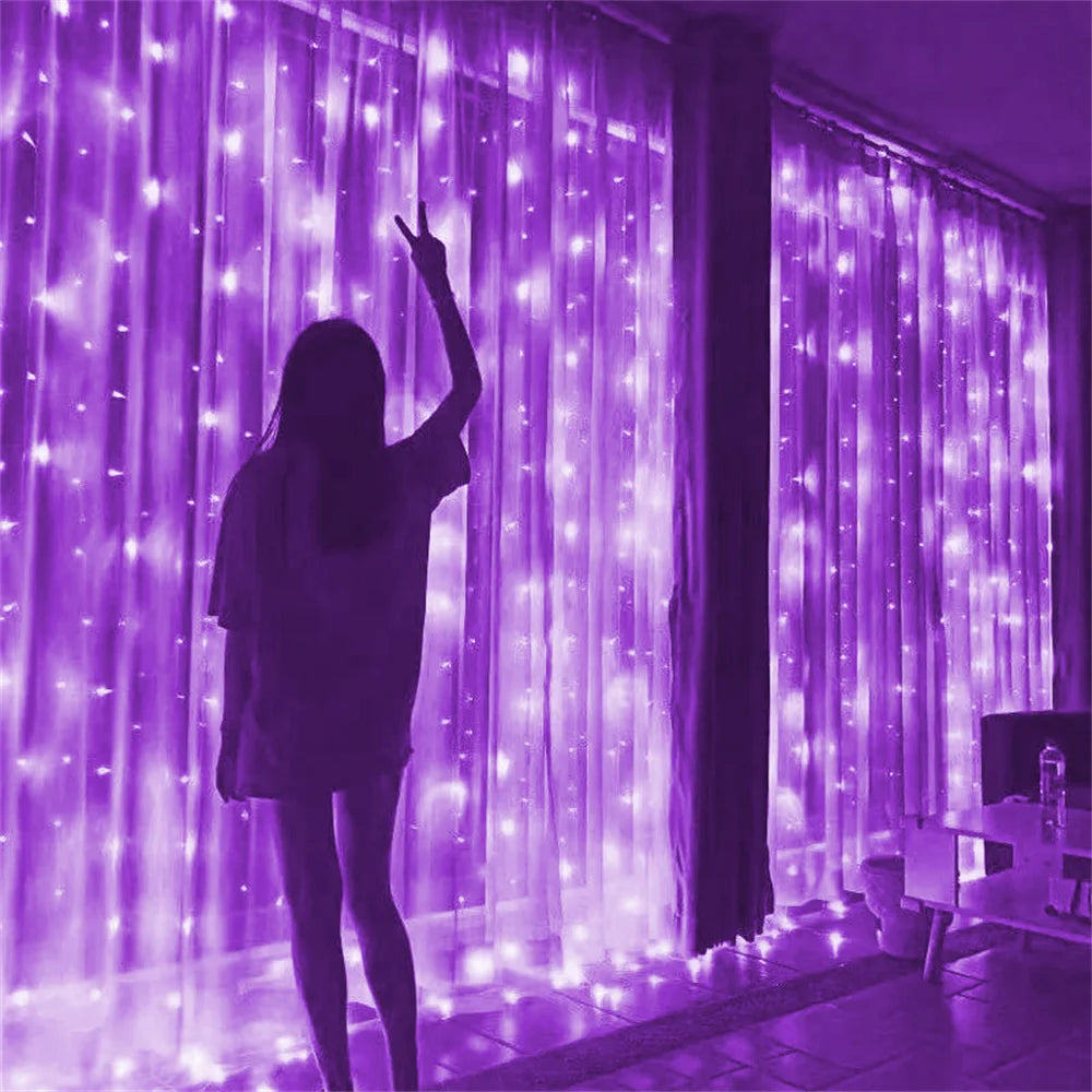 3M 6M USB LED Curtain 8 Modes Light with Remote Wedding Bedroom Living Room Ramadan Decorations EID Mubarak Valentine's Day 2026