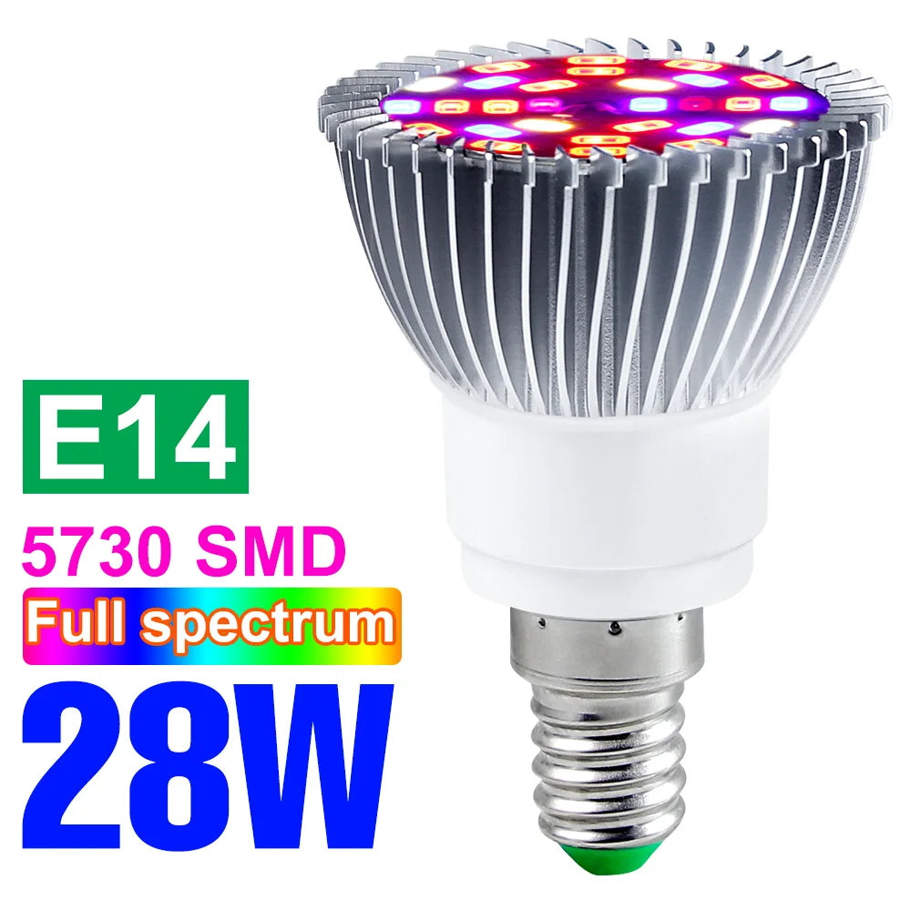 220V LED Full Spectrum Grow Light Bulb E27 Phytolamp For Plants LED E14 UV Lamp Indoor Flower Seeds Hydroponics Growth Lights