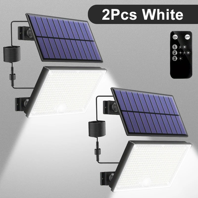 400 LED solar lights outdoor motion sensor safety lights 16.4-foot cable IP65 waterproof floodlight suitable for outdoor