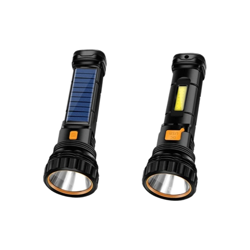 1PC Multi-function Solar LED Flashlight Outdoor Long Range Torch Emergency Power Bank LED Solar Flashlight olight torch