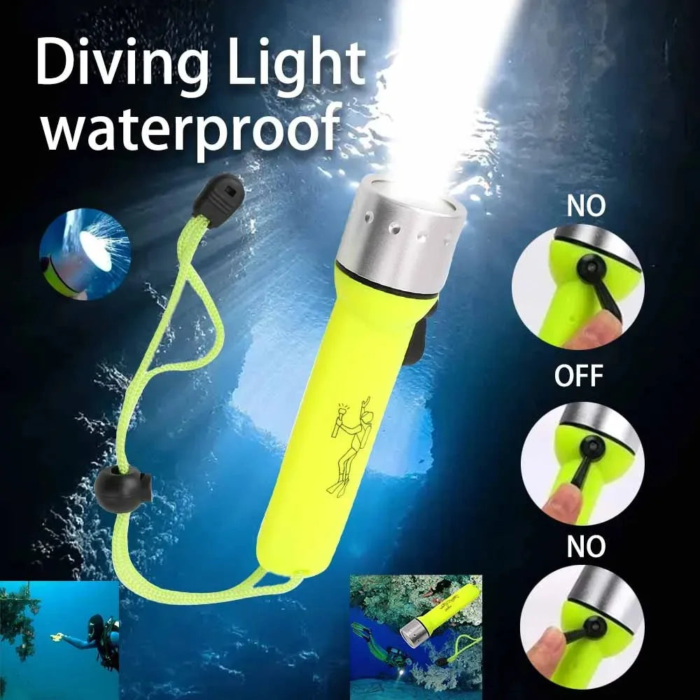 Powerful Super Bright Flashlight Diving Hunting High Lumen LED Outdoor Camping Light Waterproof Mini Portable Lighting Lantern