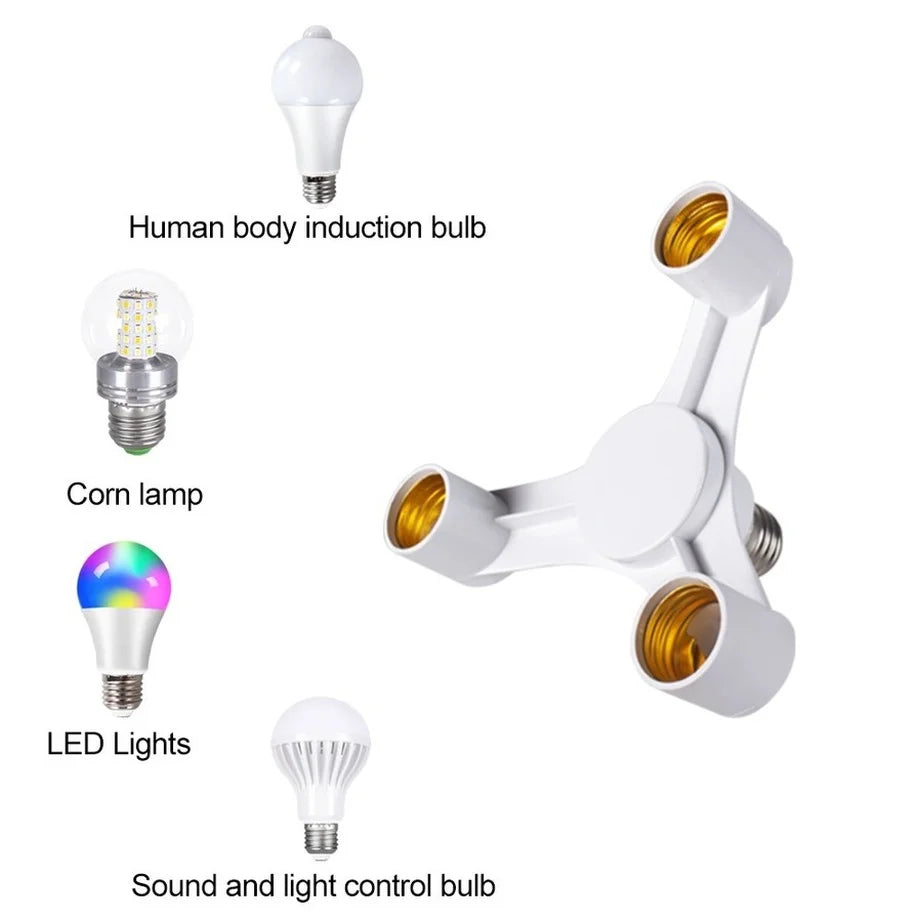 Bulbs Socket 3In1 E27 to E27 Extended LED Lamp Bulbs Socket Splitter Adapter Holder Lamp Bulbs Socket For Photo Studio