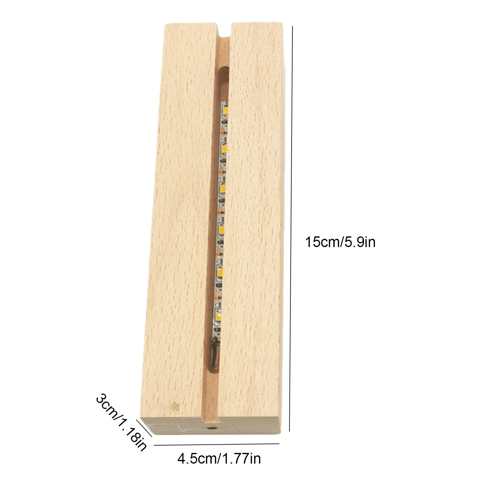 10-1Pcs LED Wood Display Base Creative Rectangle Crystal USB Lighted Stand for Resin Art Acrylic Light Plate Stand Craft