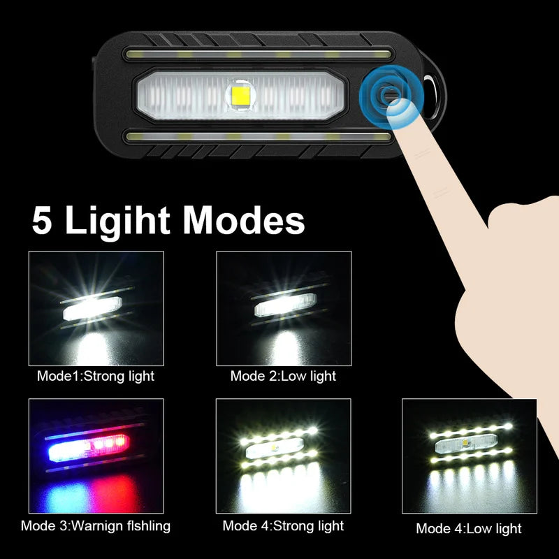 LED Red Blue Caution Emergency Light with Clip USB Rechargeable Shoulder Flashing Warning Safety Torch Bike Tail Lamp