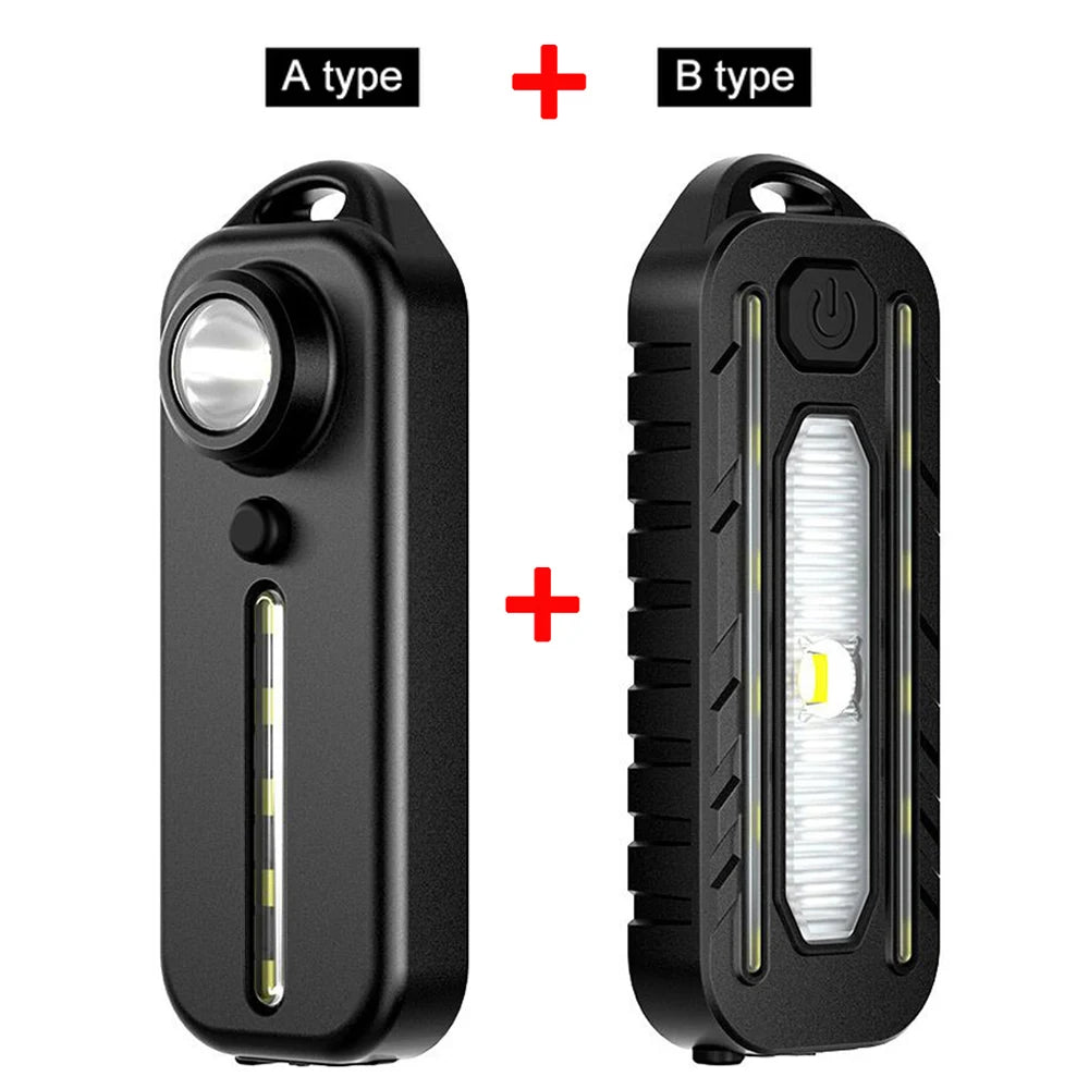 LED Red Blue Caution Emergency Light with Clip USB Rechargeable Shoulder Flashing Warning Safety Torch Bike Tail Lamp