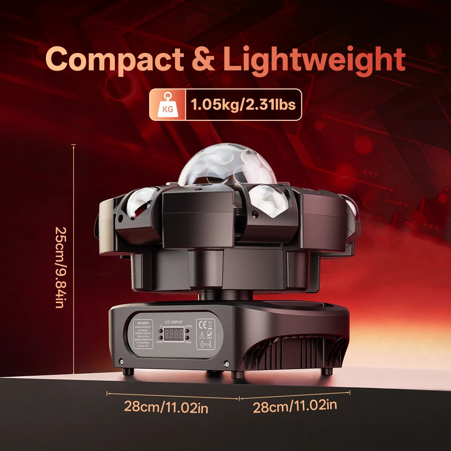 120W 6-Arm Beam Magic Ball Light RGBW Stage Effect Lighting Projector DMX Remote Control Strobe Lights for Party Club Bar Disco