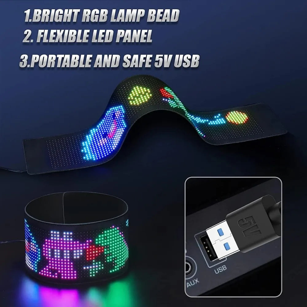 Huge Bright Devil Eyes LED Light Demon's Eye Programmable Scrolling LED Sign Flexible Screen for Store and Car Displays