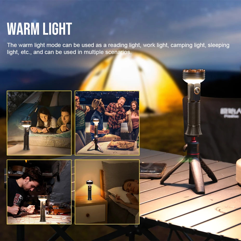 TrustFire TC50 5100LM Multifunction LED Flashlight Magnetic Lantern Camping Light Rechargeable Waterproof IPX6 Power Bank USB-C Outdoor Hiking Emergency Tent Red Blue Light