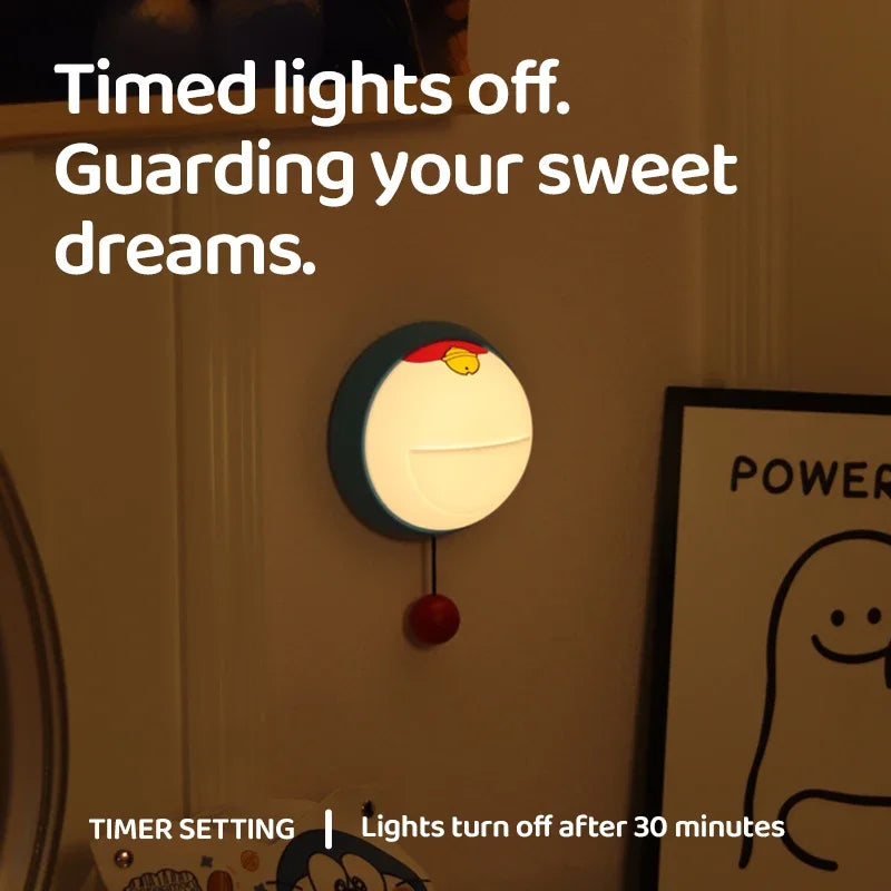 Creative Cartoon Led Night Light Rechargeable Wall Lamp Silicone Wireless Dimmable for Bedside Bedroom Nursery Kid Birthday Gift