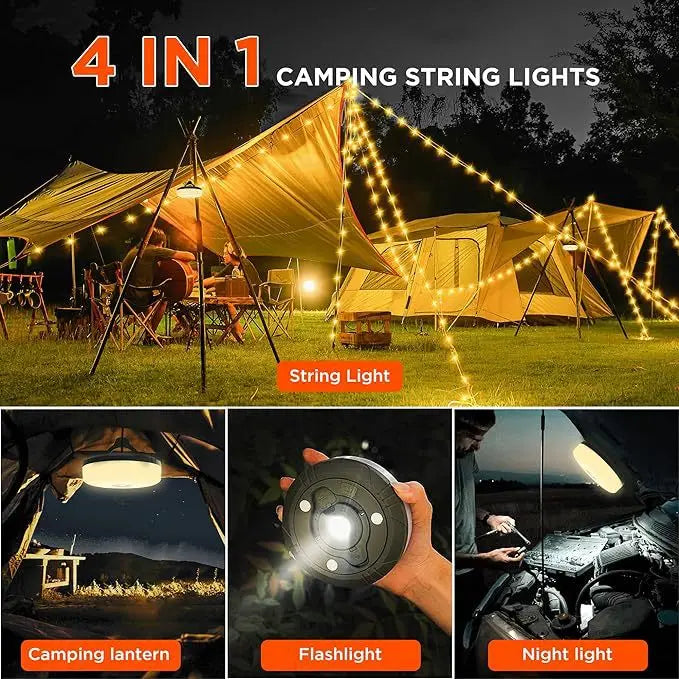 Rollable LED Garland Camping Light with Retractable LED String Lights Colorful Festive Atmosphere Party Tent Lighting Current