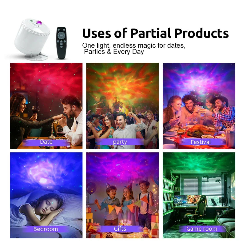 Galaxy Starry Sky Projector Lamp, Portable USB Romantic Nebula Atmosphere Night Light, Star Projection Lamp for Gift