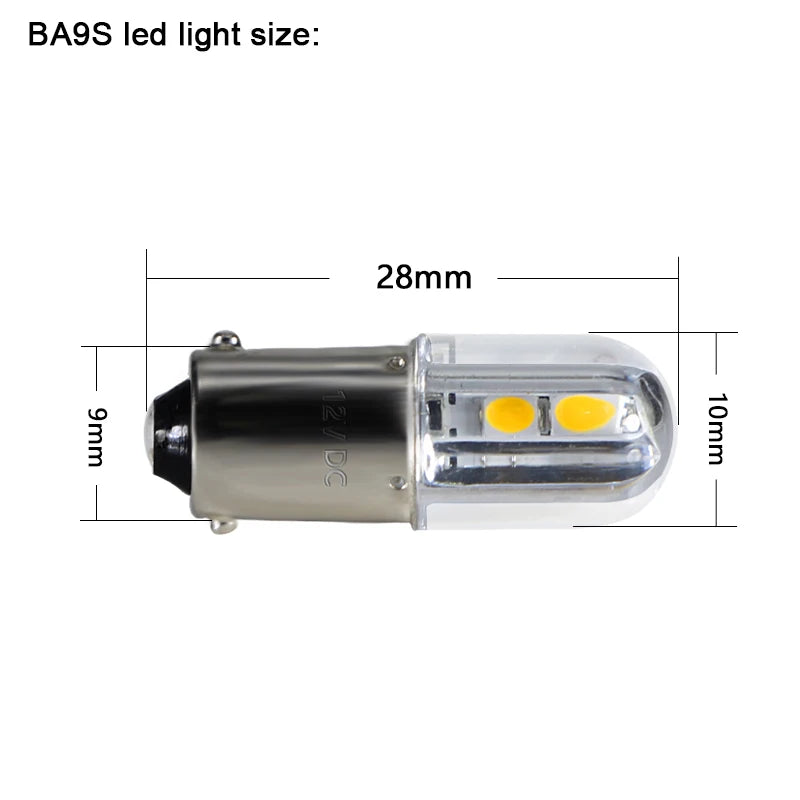 BA9S T4W Car Led Interior Bulb 6v 12v 24v 220v Mini Colorful 1W Auto Indicator Warning Light Signal Energy Saving Lamp 6 Volt