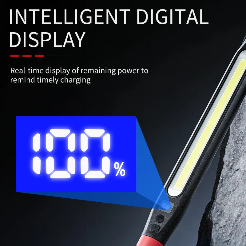 2026 NEW 10000Lumens Rechargeable LED Work Light with Power for Car Emergency Repair, Powerful Magnetic Flashlight with Hooks