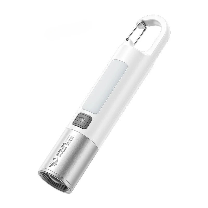 Portable Mini LED Flashlights USB Rechargeable with Hook Zoomable Torch Outdoor Camping Hiking Long-range Emergency Lantern