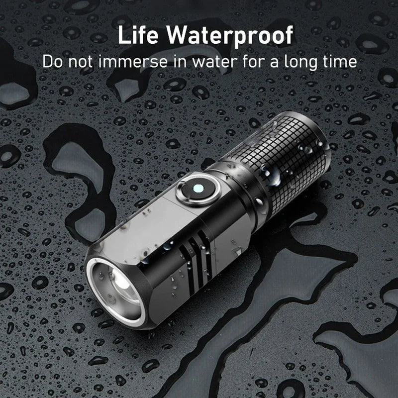 2024 Powerful Led MINI Flashlight XHP90 Built in Battery Shot Long Type-c Rechargeable Flash Light EDC Torch Lamp For Camping