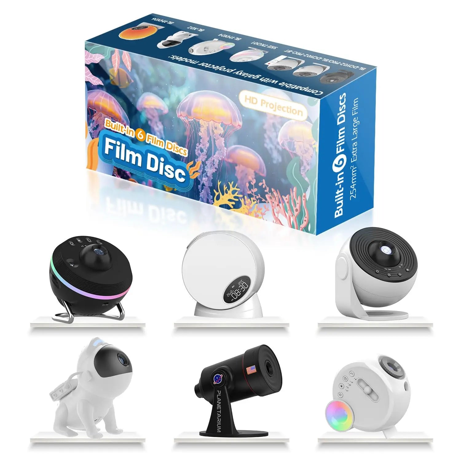 Galaxy Projector Pro Disc Device Not Included Ocean Version Realistic Planetarium Night Light 6 Film Discs 4K HD Bedroom Birthda