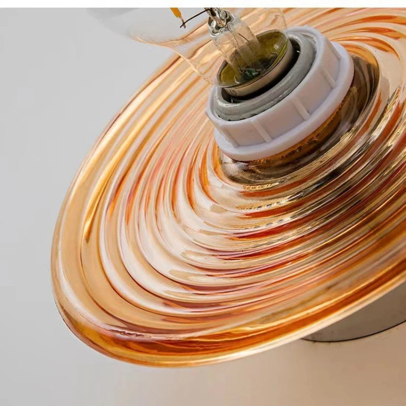 Nordic LED Wall Lamp Water Ripple Glass Lighting For Bedroom Bedside Living Room Backdrop StudyHome Decoration Amblance Sconces