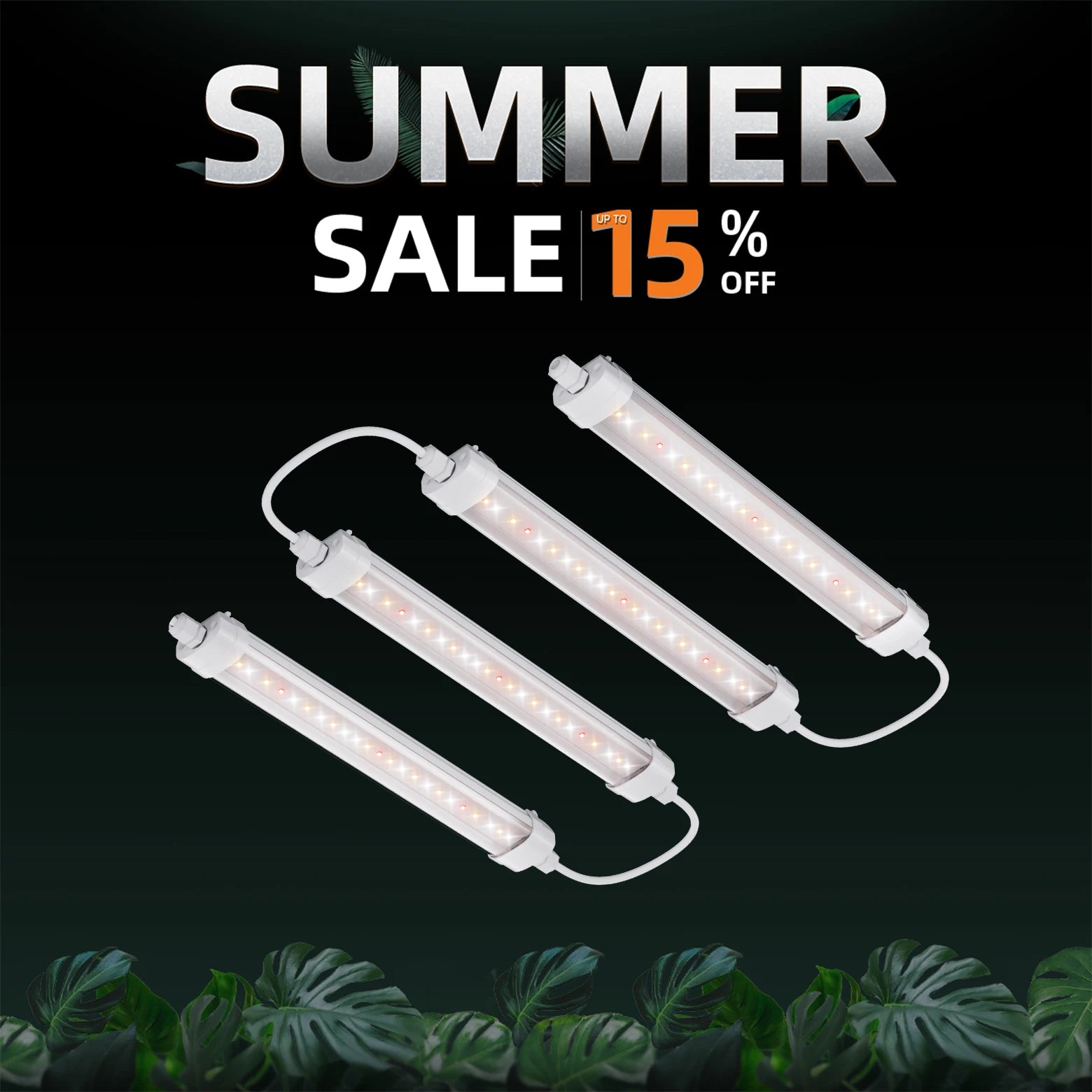 Spider Farmer Glow30 32W Full Spectrum Grow Light Bar for Indoor Plants, IP67 Waterproof Ideal for Hydroponics & Seed Starting
