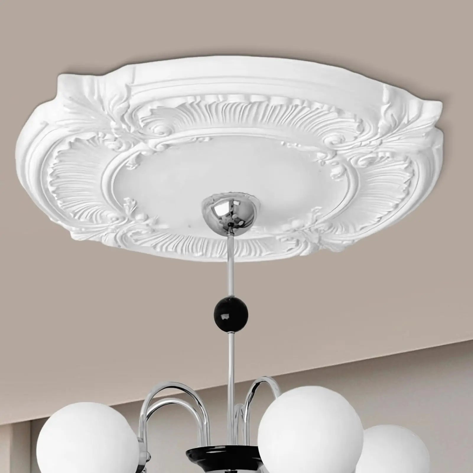 Split Medallion For Ceiling Light Chandelier Base Disc Round PU Decorative Ceiling Fan Lamp Cover Split Plate Elegant Trim