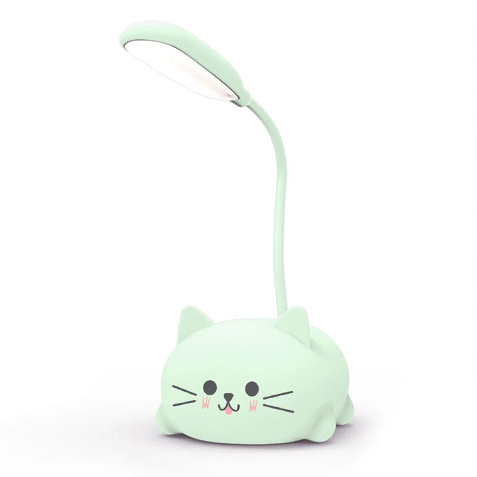 USB Night Light Foldable Cute Cat Student Learning Light Rechargeable 400mAh Adjustable Gooseneck Kids Gifts for Bedroom Office