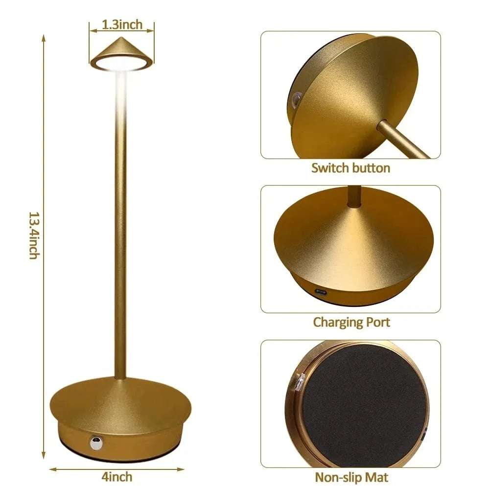 Rechargeable LED Wireless Cordless Table Desk Night Bedside Lamps Touch Sensor Decoracion Lamp for Restaurants Hotel Bedroom Bar