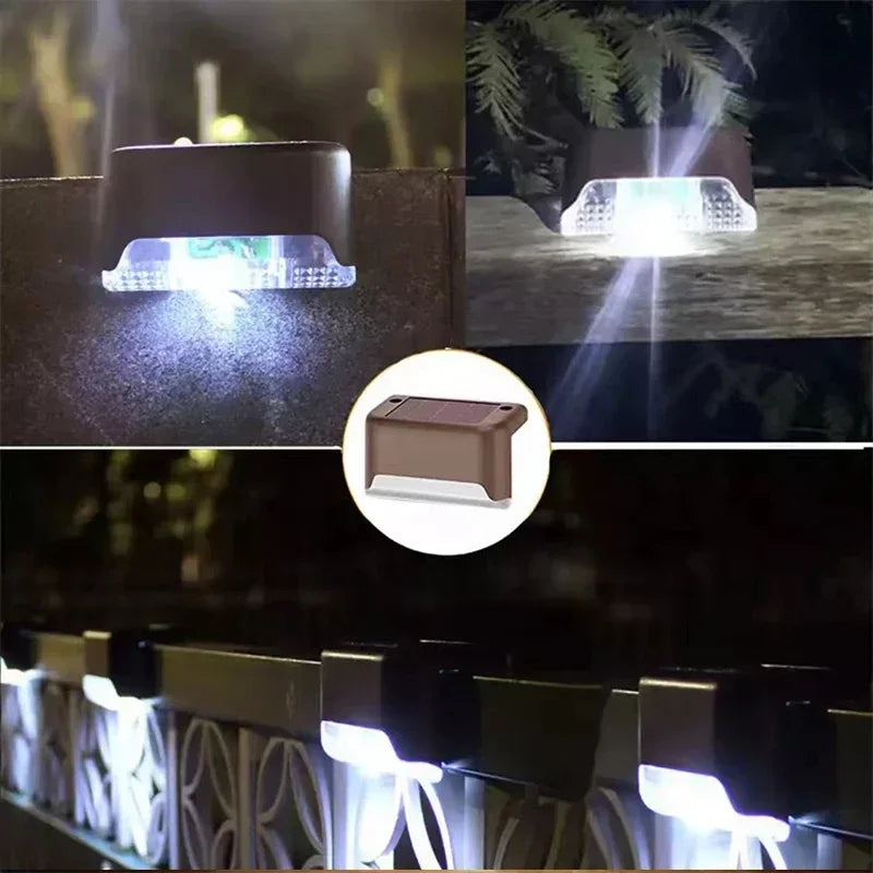 Solar Deck Lights Outdoor Step Lights Waterproof Led Solar Lamp for Railing Stairs Step Fence Yard Patio and Pathway