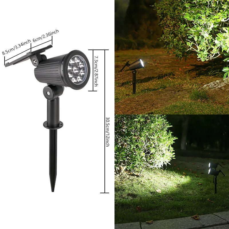 9 LED Solar Spotlights – IP65 Waterproof Outdoor RGB Solar Landscape Lights with Adjustable Brightness for Garden, Yard & Palm
