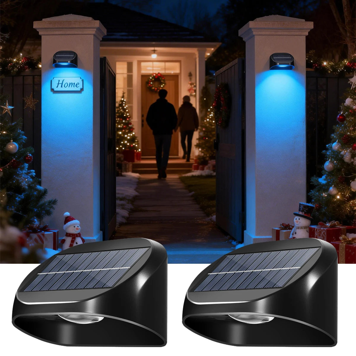 Solar Wall Lamp Garden Light Solar House Number Decor Light IP65 Waterproof Auto On/Off RGB Modes For Fence Yard Step Outdoor