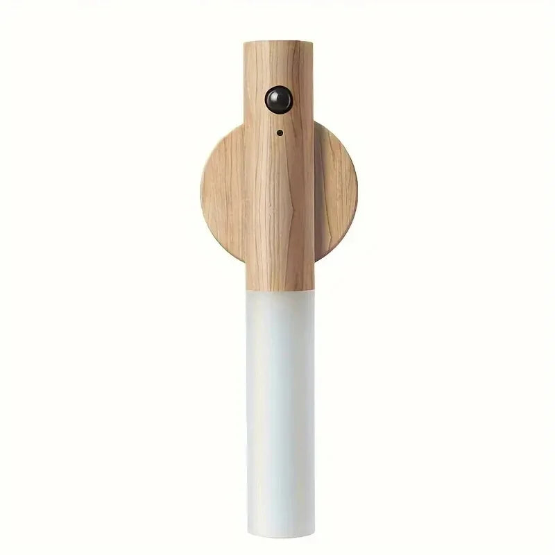 1/2PCS LED Night Light Motion Sensor Lamp ABS Wood Grain Wall Lights Rechargeable Magnetic for Bedroom Bedside Stairs Hallway