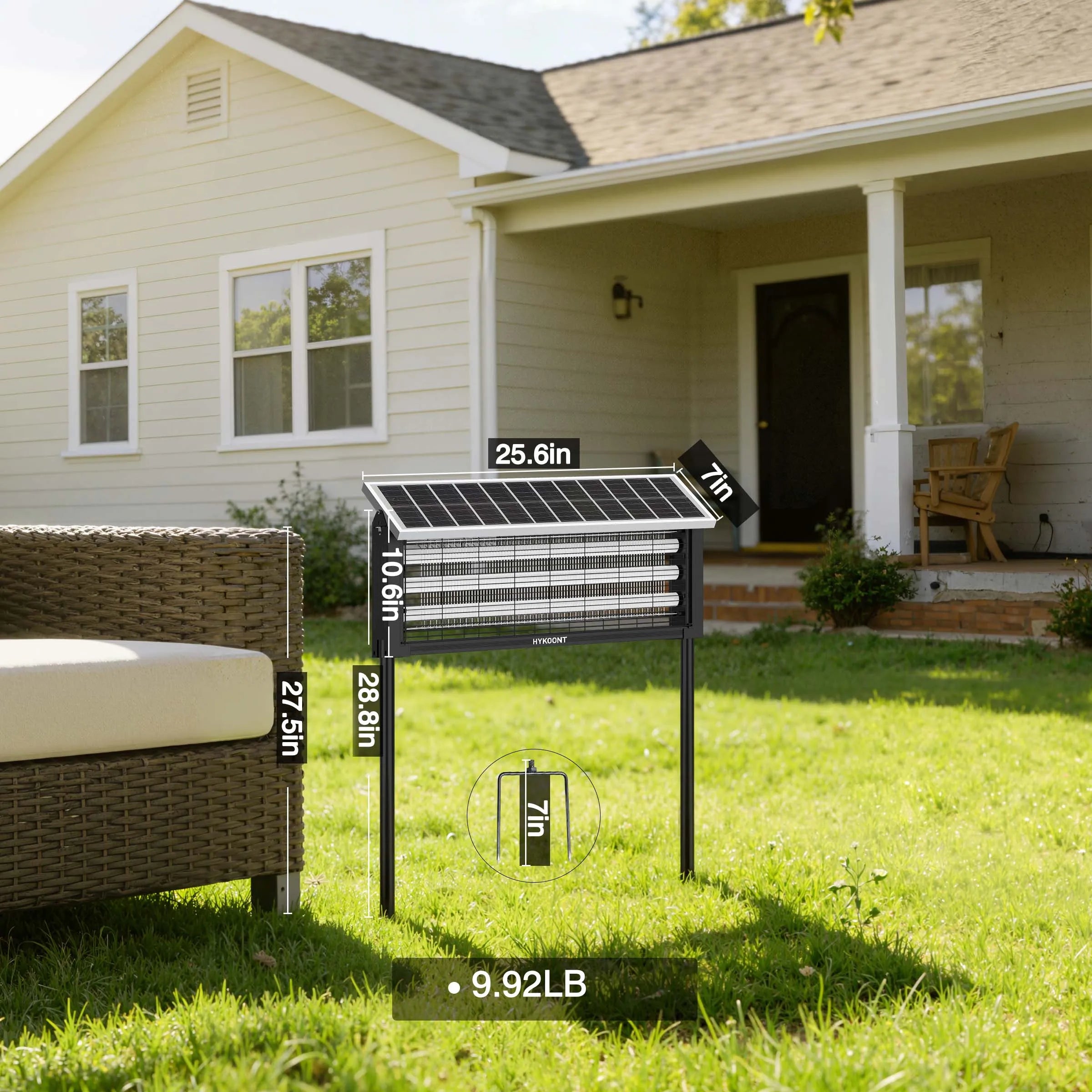 Solar Bug Zapper Light Outdoor, 18W/30W Solar Mosquito Killer Lamp, 3500V Electric Insect Trap, Dusk to Dawn Bug Zapper for Mosquitoes, Flies & Gnats