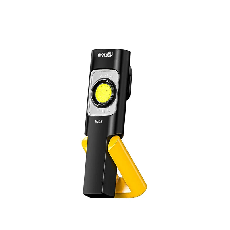WARSUN W05S LED Work Light Rechargeable Portable Magnetic Base Flashlight Clip Hook 180° Rotating Stand for Home Garden Camping