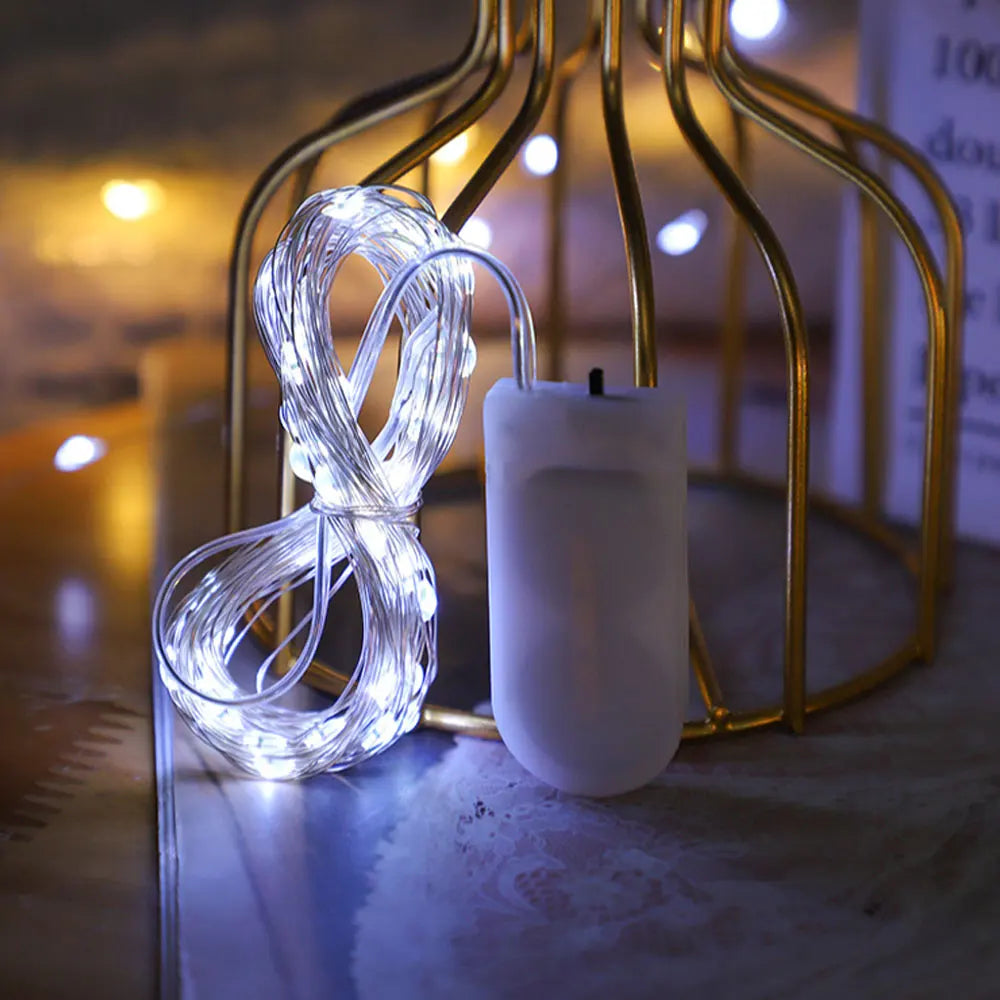 LED Copper Wire String Lights Waterproof Fairy Lights Battery Powered Garland DIY Christmas Party Wedding  Holiday Decoration