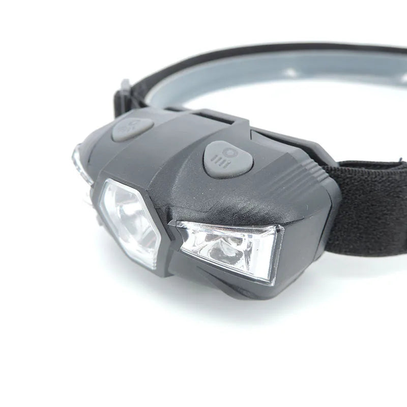 powerful small 3-Led Headlamp Headlight Head Torch Light AA AAA red white bright Frontal samll flashlight Lampe hiking Camping