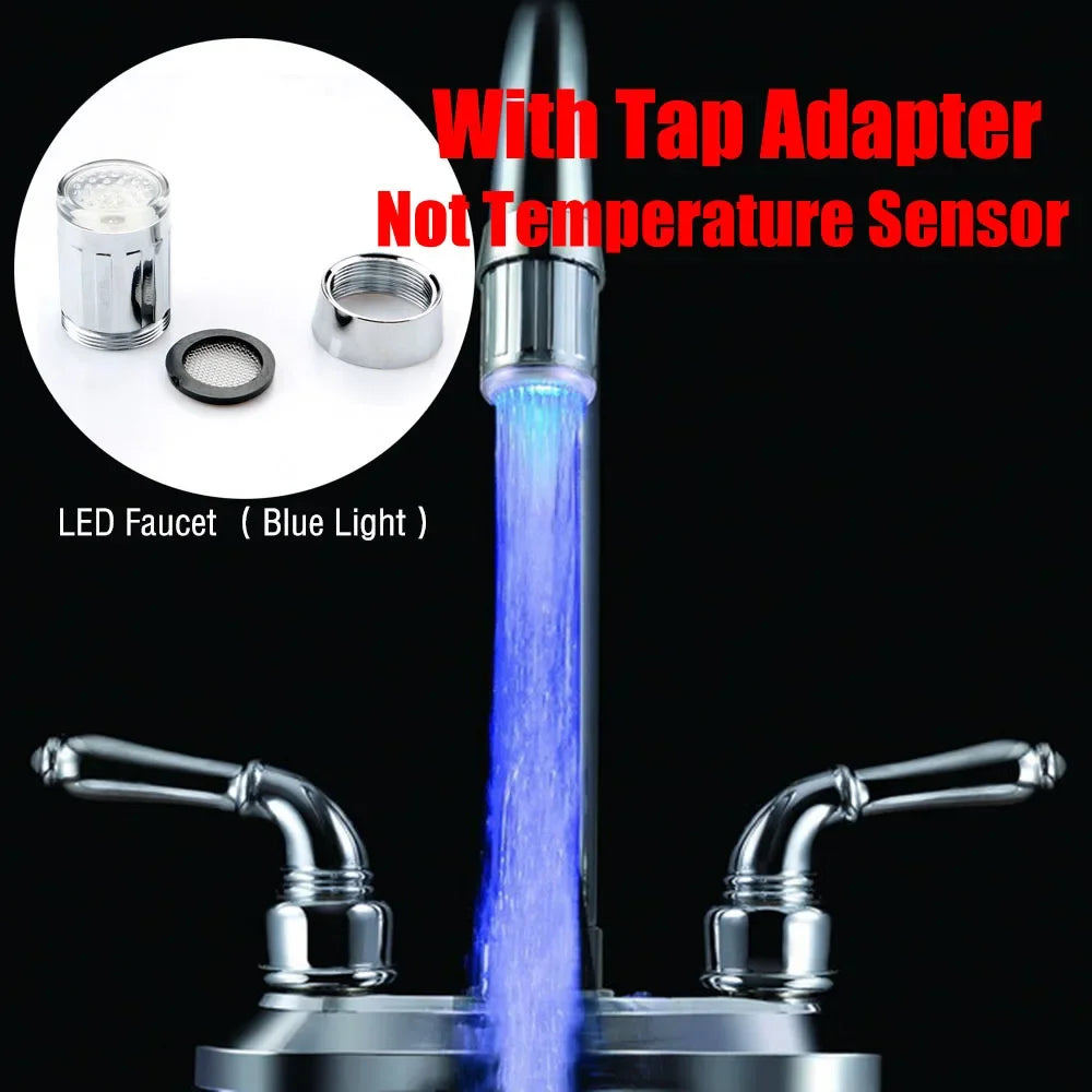 LED Glow Shower Tap Faucet Nozzle Head 7 Colors Change Home Bathroom Kitchen LED Faucet Stream Light Novelty Light