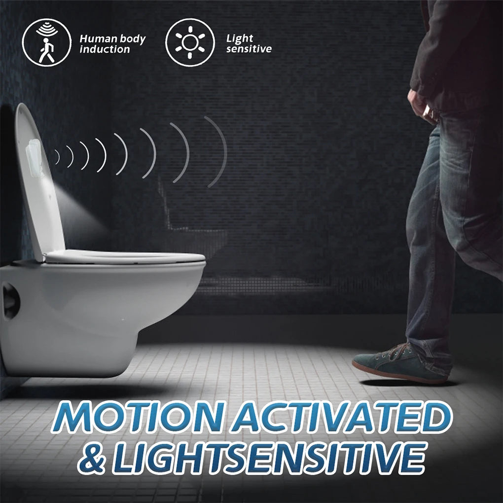 LED Motion Sensor Toilet Night Light Projector RGB Rechargeable Toilet Bowl Backlight Creative Bathroom Decor Lamp