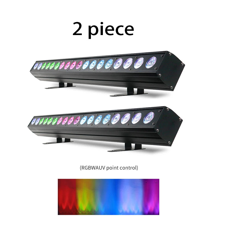 18x18W RGBWA UV 6-in-1 LED Pixel Control Wall Washer Light Bar DMX512 Single Independent Control DJ Disco Lights