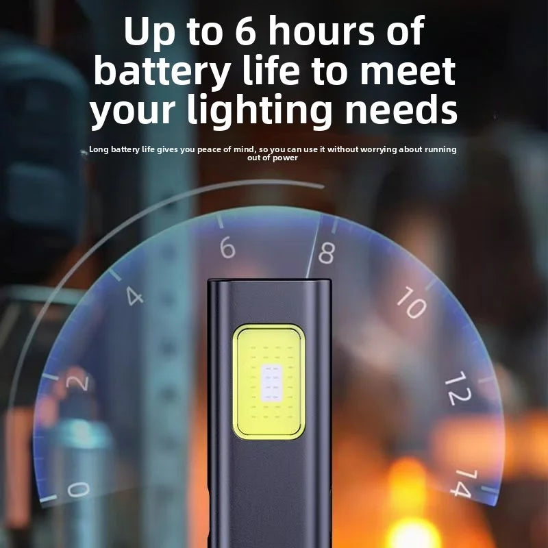 Emergency Portable Rechargeable Mini LED Keychain Flashlight 800LM Magnetic Pocket Torch Light for Work, Camping, Car Use
