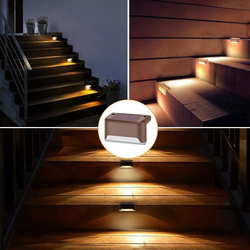 4-32 Pack Outdoor LED Solar Step Lamp Path Stair Garden Lights IP65 Waterproof Balcony Light Decoration for Patio Fence Light