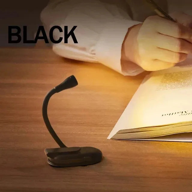 HPH LED Reading Light USB Rechargeable Mini Book Light Clip-on Night Light Stepless Dimmable Eye Protection Desk Lamp for Kids