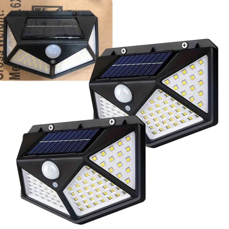 100/468 LED Porch Light Outdoor Waterproof Lamp 3 Mode PIR Solar Wall Light Auto Adjust Brightness Motion Sensor for Garden