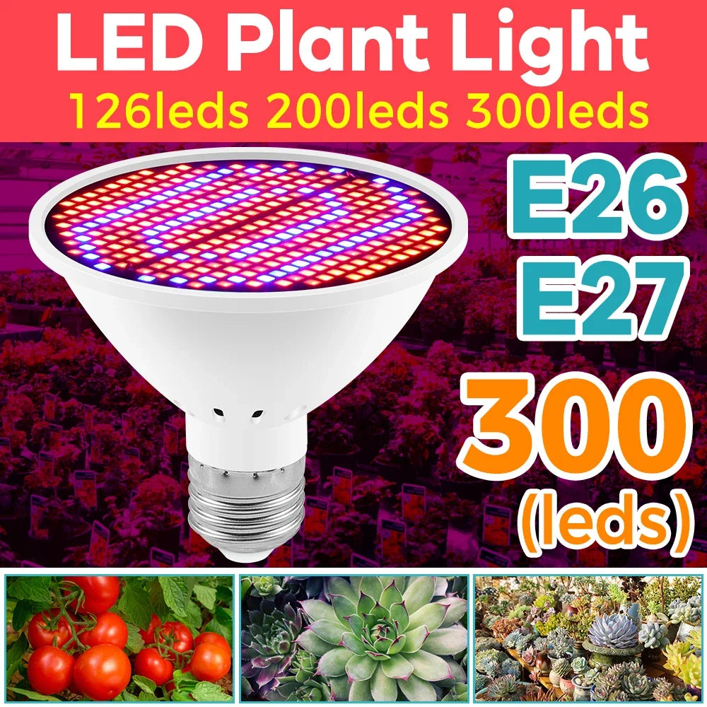 LED Plant Grow Lights Bulb E26/E27 Full Spectrum 85-265V Flowers Hydroponics Greenhouse Tent Growbox Cultivation Phytolamp Bulbs